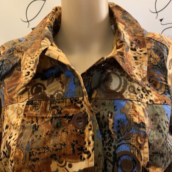 Kak Tus. Size Small. Cotton Blend. 3/4 Sleeve. Button Up. Jacket. B102. - Picture 2 of 6